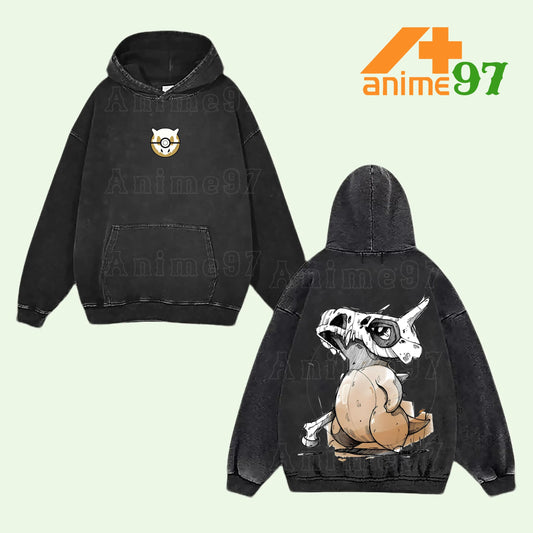 Retro Vintage Mystic Spellcaster Girl Washed Hoodie – Purple Magic Circle Graphic Oversized Unisex Streetwear for Anime Fans