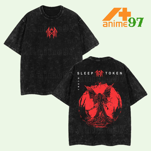 Limited Ritual Reaper Silhouette Washed T-Shirt – Oversized Unisex Rock-Inspired Streetwear Tee