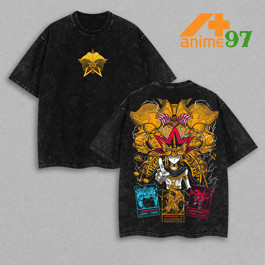 Retro Heavy Limited Arcane Summoner & Forbidden Titan Washed T-Shirt – Double Printed Heavyweight Manga-Inspired Tee