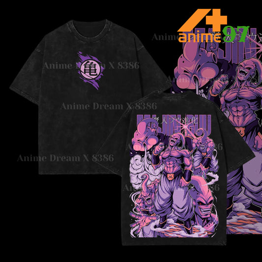 Retro Vintage Limited Pink Chaos Evolution Washed T-Shirt – Oversized Unisex Anime-Inspired Streetwear