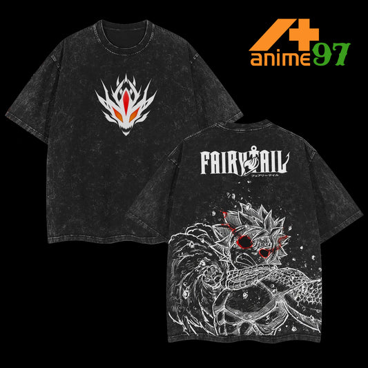 Retro Vintage Limited Natsu Dragneel Fairy Tail Anime Graphic Tee for Fans of Dragon Slayer Unisex Oversized Streetwear Cotton T-Shirt Cool Natsu Fan Shirt for Men and Women Unique Gift for Fairy Tail Lover