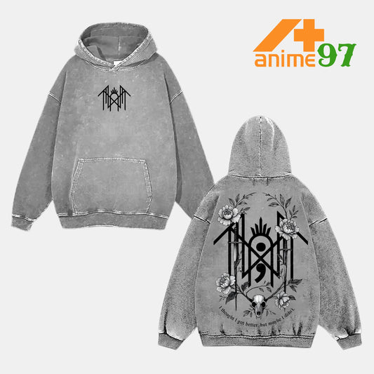 Retro Vintage Limited Arcadian Ritual Mask Hoodie – Oversized Unisex Rock-Inspired Streetwear for Metal Music Lovers