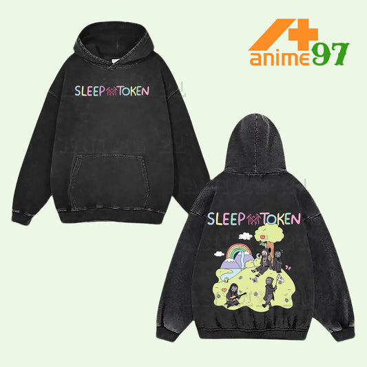 Retro Vintage Limited Pastel Island Ritual Washed Hoodie – Oversized Unisex Acid Wash Cotton Streetwear for Whimsical Aesthetic Lovers