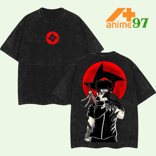 Retro Vintage Limited Green-Eyed Copy Ninja Washed T-Shirt – Oversized Unisex Shinobi-Inspired Streetwear