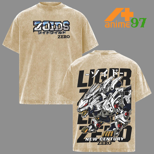 Vintage Limited Edition Mecha Liger Unit Zero Washed T-Shirt – Oversized Unisex Mecha-Inspired Streetwear